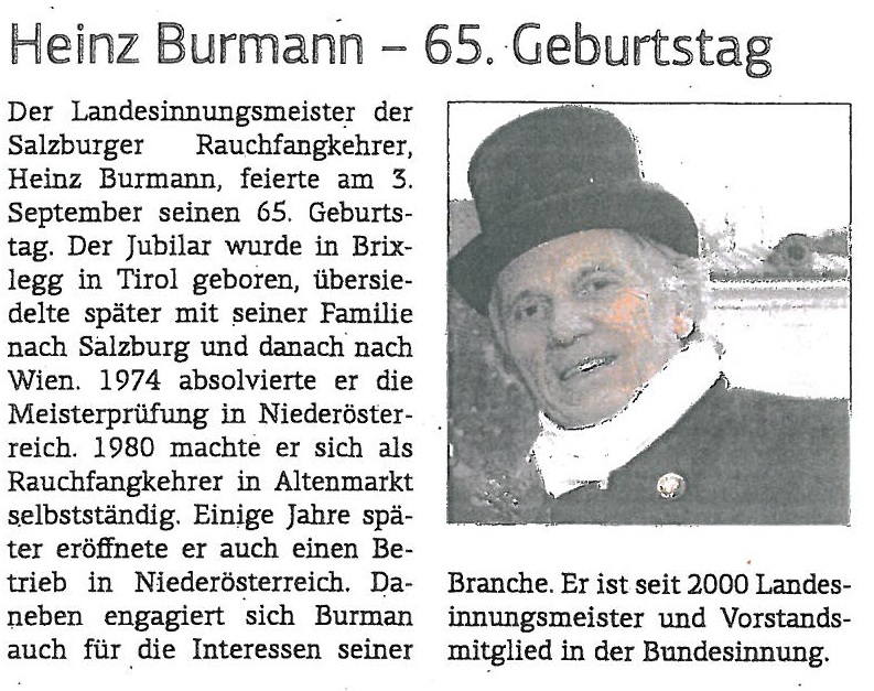 Heinz Burmann`s 65. Geburtstag