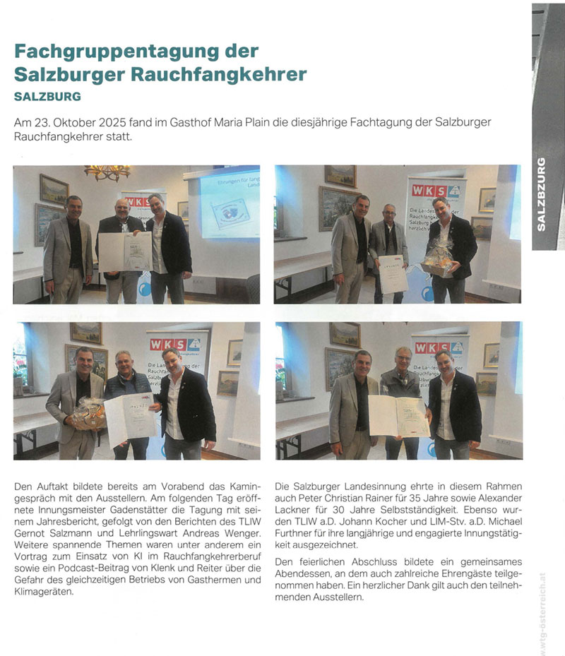 Fachgruppentagung der Salzburger Rauchfangkehrer