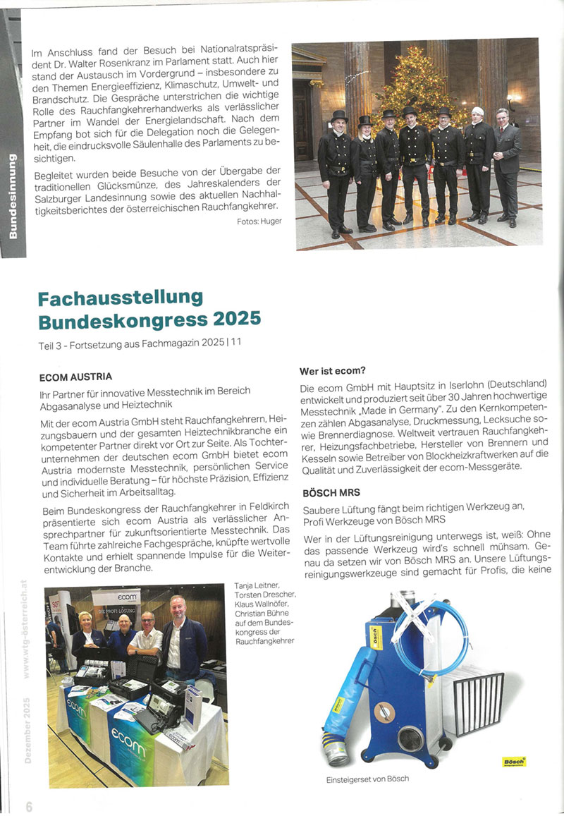 Rauchfangkehrer-Delegation zu Besuch beim Bundespräsidenten und Präsidenten des Nationalrates